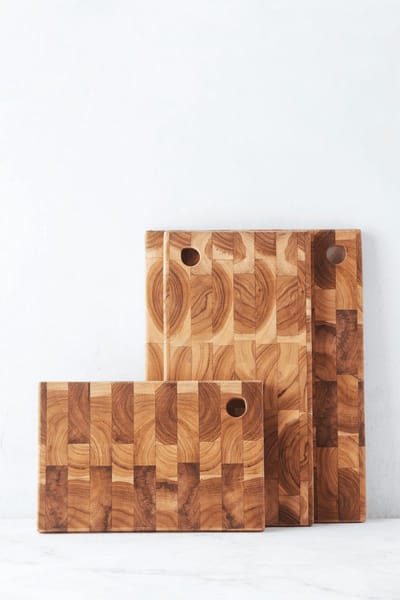 Snijplank uit gerecycled teakhout 40x20x2cm 1 stuks