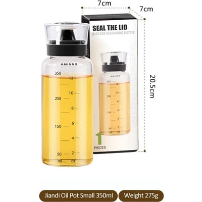 350/500ML Olie Fles Hoge Borosilicaatglas Dispenser Container Met Schaal Kwantitatieve Saus Azijn Koken Keukenbenodigdheden beige