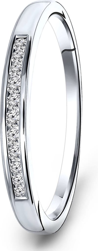 Miore Pure Ring Dames - 14 Karaat Witgoud - Met Diamanten - Handgemaakt - Maat 50