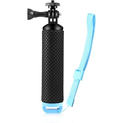PULUZ PU868B Drijvende handgreep Waterdichte selfiestick met 1/4 inch adapter en polsband blauw