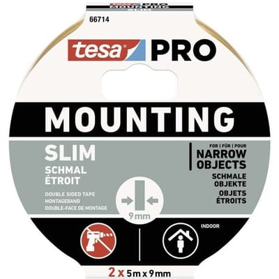 tesa Mounting PRO Schmal 66714-00000-00 Montagetape Wit (l x b) 10 m x 9 mm 2 stuk(s)