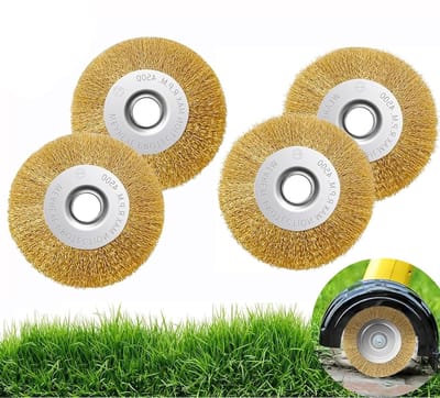 Set van 4 Grondborstels voor het Reinigen van Voegen, Mossen en Onkruid - Diameter 10 cm, Ideaal voor Tuinonderhoud en Bodemreiniging