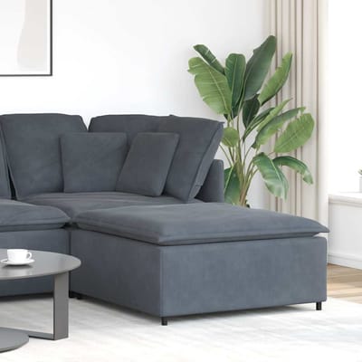 vidaXL - Modulaire - voetenbank - module - 100x100x48 - cm - donkergrijs