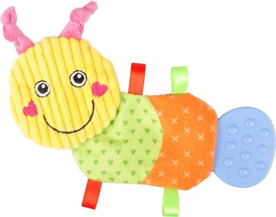 Flamingo Pippo Rups - Hondenspeelgoed - 14 cm - Geel