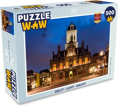 Puzzel Delft - Licht - Nacht - Legpuzzel - Puzzel 500 stukjes