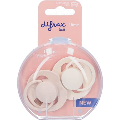 Difrax LOVI Fopspeen Dynamisch - Prime - 18+ Maanden - Lichtbeige & Creme - 2 Stuks