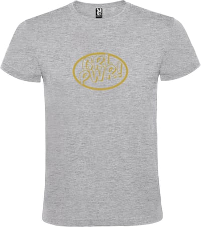 Grijs t-shirt met 'Girl Power / GRL PWR' print Goud Maat XS