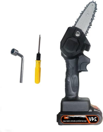 Oplaadbare Kettingzaag - Kleine Zaag - Takken Snoeien - Draadloos Werken - 4 Inch - Zwart