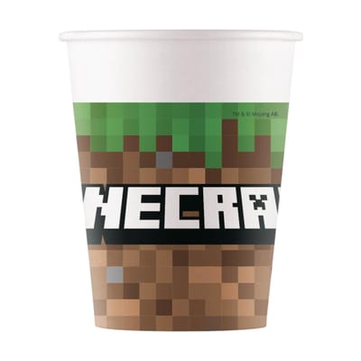 Vegaoo - 8 Minecraft papieren bekers 200 ml