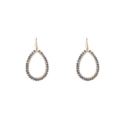 Day&Eve by Go Dutch Label Oorhangers Open Druppel Smal Forest Green