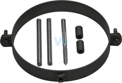 Nedco Enkelwandige rookgasafvoer Zwart Staal 2 mm 150 mm muurbeugel