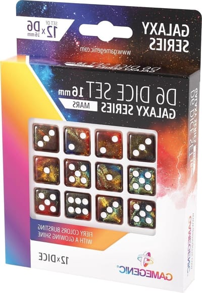 Dobbelstenen Set - Zijige Kubus - Spelresultaten Bepalen - Glitterende Effecten - 16 mm 12 Stuks - Nebula