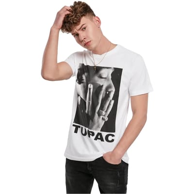 Mister Tee Tupac - Tupac Profile Heren Tshirt - 3XL - Wit