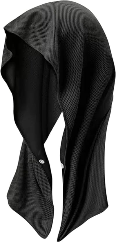 Cooling Hoodie Handdoek – Zweet Absorberend, Anti-UV, Sneldrogend, Koelend, Sporthanddoek voor Fietsen, Fitness, Wandelen en Vissen - Zwart