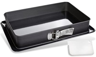 Rectangular Springform Pan DELUXE - Non-Stick Baking Mold with Enamel Base