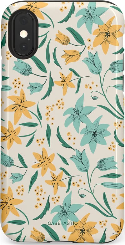 Casetastic Hoesje Geschikt voor Apple iPhone X/Xs - Stijlvolle Beschermende Duo-layer Case - Sereen in bloei
