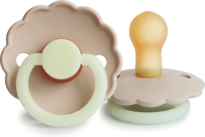 FRIGG Fopspeen Natuurrubber - Daisy Night Croissant - Maat 1 - Leeftijd 0 tot 6 maanden
