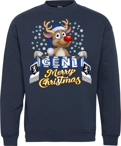 Kersttrui Gent | Foute Kersttrui Dames Heren | Kerstcadeau | KAA Gent supporter | Navy | maat XS