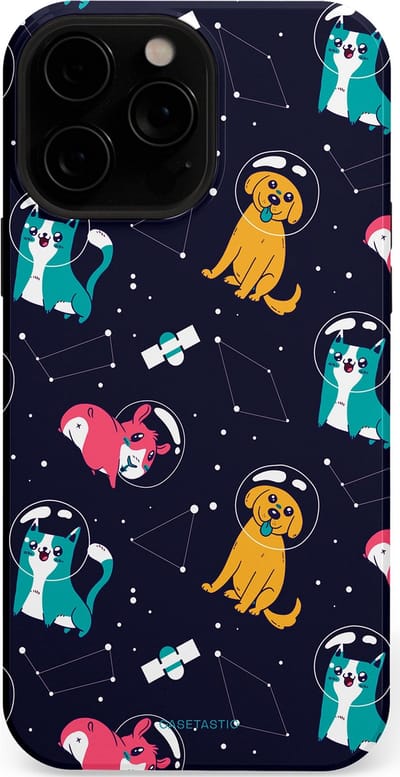Casetastic Hoesje Geschikt voor Apple iPhone 13 Pro Magsafe - Stijlvolle Beschermende Duo-layer Case - Sterrennacht Dieren