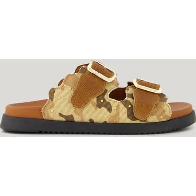Summum Woman Sandal Canvas Print Stud Multicolour Maat: 39 | Sandalen Outlet | Dames | Beige
