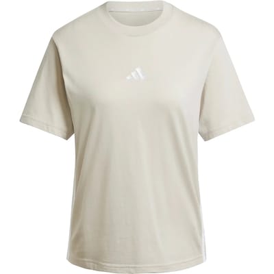 Adidas Sportswear Essentials 3-Stripes Katoenen T-Shirt - Dames - Beige
