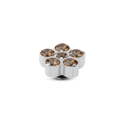 Melano Twisted Frozen Star CZ Steentje Champagne Zilver