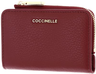 COCCINELLE Leren kaarthoes Metallic Soft Credit Card Holder Ribes (rood)paars