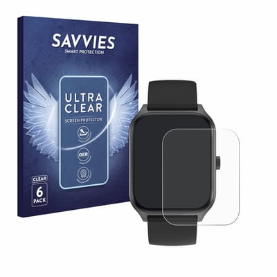 Savvies - Screenprotector voor Yuede Smartwatch 1.96" - Folie Beschermfolie transparant 6 Stuks