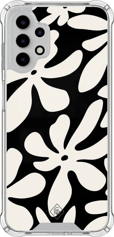 Casimoda® hoesje - Geschikt voor Samsung Galaxy A13 4G - Noir Bloom - Shockproof case - Extra sterk - TPU/polycarbonaat - Zwart, Transparant