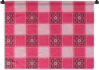 Wandkleed - Wanddoek - Roze - Patronen - Bloemen - 60x45 cm - Wandtapijt