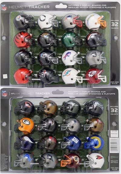 Riddell NFL 32-Teams Micro Replica Football Helmet Tracker Set voor Sport Fanzone