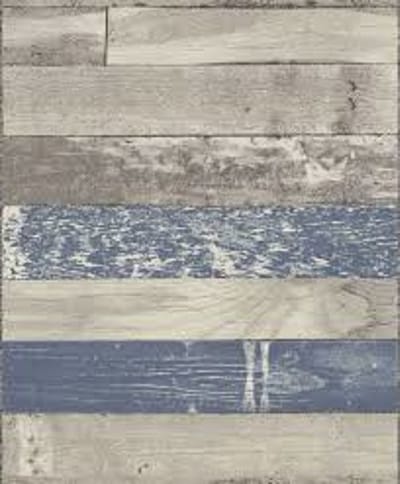 Blauw Hout behang dubbelbreed houtprint 940824