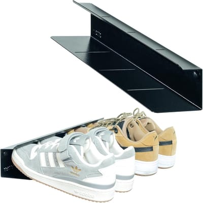 Entree schoenenrek - smal schoenenrek - wandkast voor binnen en buiten - schoenenopslag (zwart 40 x 10 x 10 cm)