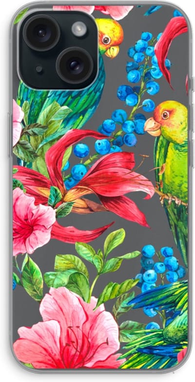 Case Company® - Hoesje geschikt voor iPhone 15 hoesje - Papegaaien - Soft Cover Telefoonhoesje - Bescherming aan alle Kanten en Schermrand