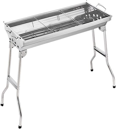 Barbecue Grill - Buiten Grill - Outdoor Koken - Lichtgewicht Opvouwbaar - 73 x 28 cm - Zilver