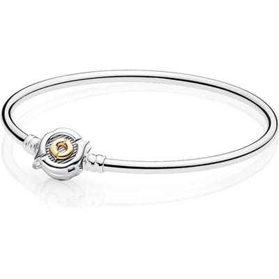 Originele Moments Rose In Bloom Sluiting Slangenketting Armband Fit Europa Bangle 925 Sterling Zilveren Kraal Charm Diy Sieraden 21cm white