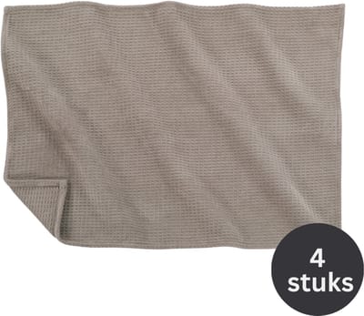 Tiseco - Theedoek SILO - SET/4 - handige ophanglus - 40x60 cm, taupe