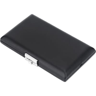 Boîte de rangement pour anches de basson en cuir PU Noir avec fentes pour 6 anches