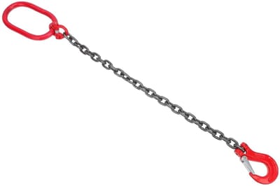 Hijsketting met haak - Tilband slinger - Zwaar tillen - Corrosiebestendig mangaanstaal - 1 TON capaciteit - Divers