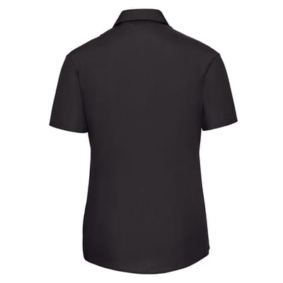 Russell Collection Dames/Dames Klassiek Polycotton Easy-Care Overhemd met Korte Mouwen (Zwart)