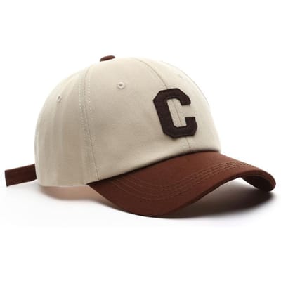 C Baseballpet Zwart Witte Stiksels Borduurwerk met Letters Snapback Hoed Koreaanse Mode Buiten Zonnevizieren Dames Meisje Hip Hop Gorras 56-60cm gray