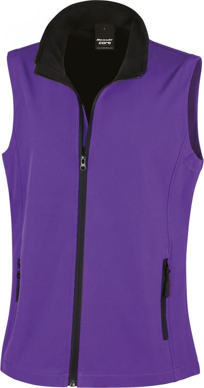 Result Women´s Printable Soft Shell Bodywarmer RT232F - Purple/Black - XXL