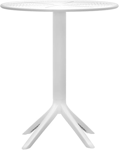 CLP Lacota Tuintafel - Rond 60 cm - Weerbestendig - UV-bestendig - Voor balkon - wit