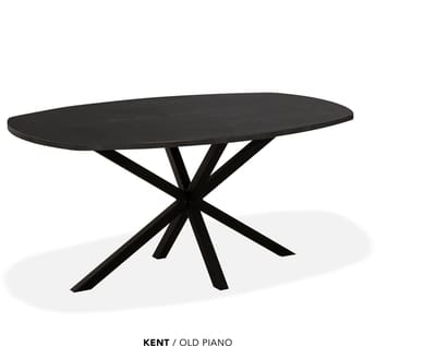 Maxfurn - Eettafel deens ovaal | Zeer krasvast | Kleur: Old piano | Afm. 160x92cm