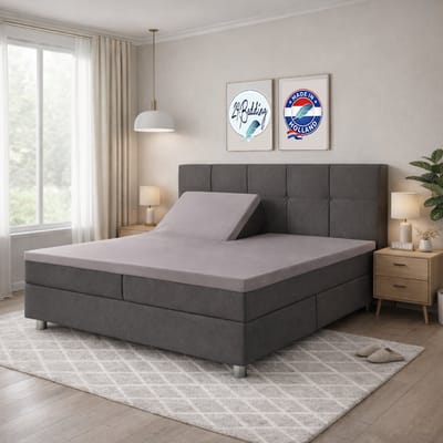 24-Bedding Splittopper Hoeslaken 160x200 cm Donker Grijs - 100% Percaline Katoen - Verkoelend Splittopper Hoeslaken