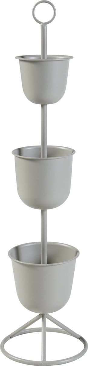 Plantenstandaard Alphen 3 bloempotten 110x28 cm lichtgrijs [en.casa]