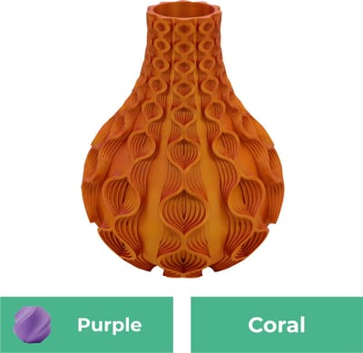 Coral organische vaas – Decoratieve vaas - Paars - 3d geprinte vaas – geschikt voor droogbloemen - 20CM
