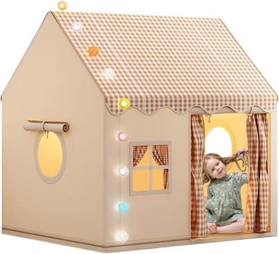 Kinder Speeltent - Binnenshuis Fort - Fantasie Spel - Opvouwbaar Frame - 122 x 122 cm - Kaki