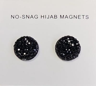 2x Hoofdoek Magneet - Magnetische Broche - Magneetbroche - Sjaal - Hijab Accessoires - Abaya - 14mm - Set 2 Stuks - Zwart