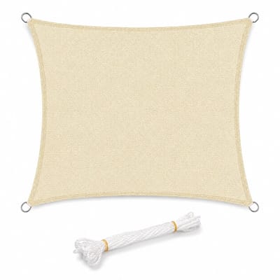 ITRONIQ Schaduwdoek 3x4 Meter - Rechthoekig Zonnezeil Voor Tuin Balkon Patio en Camping - UV Werend HDPE Schaduwzeil - Beige